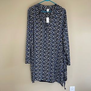 Gap half button down shirt dress with waist tie